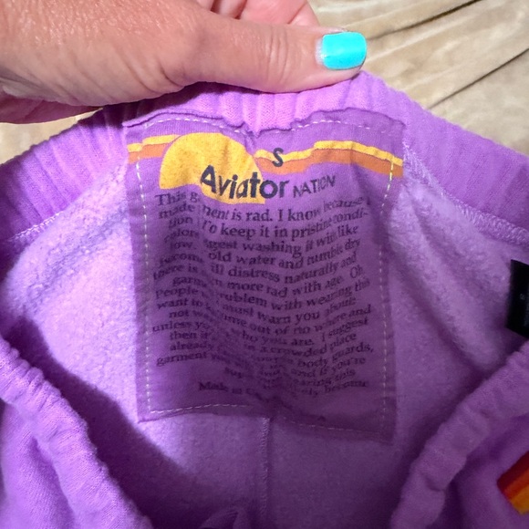 Aviator Nation Lavender Lounge Sweat Pants S - Picture 2 of 3